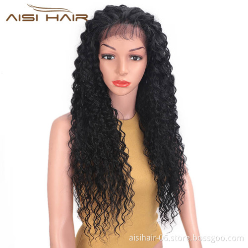 Best Black Wig Afro Kinky Curly Wave Long Wavy Natural Wig Deep Wave Front Lace Hair Wigs For Black Women